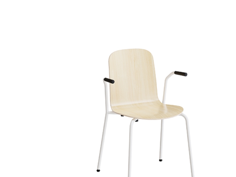 Stol Add med armstöd Sittskal i björklaminat, vit ram | Möbler - Stolar & Stolmattor - Matsalstolar | GameStuff