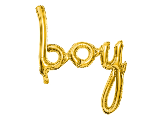 Partydeco Folienballon Boy, Toy Balloon, Folie, Gold, Mottoparty, Brief, Englisch