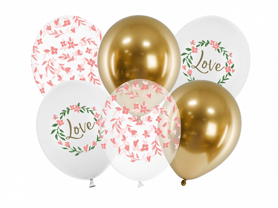 Partydeco Sb14p-321-000-6, Spielzeugballon, Latex, Mehrfarbig, Liebe, Rund, 8 Jahr(E)