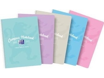 Anteckningsbok B5 Oxford Campus pastel 80 blad, rutigt | Skola & Hobby - Skolböcker & kalkylblad - Lösa ark och block | GameStuff