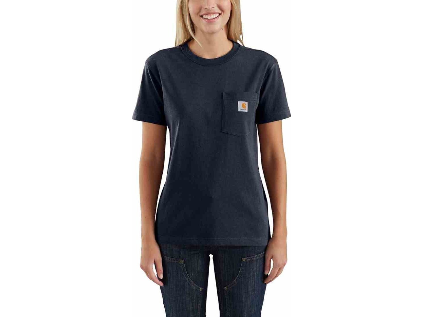 Carhartt T-Shirt Carhartt Wk87 Workwear Pocket S/S Navy
