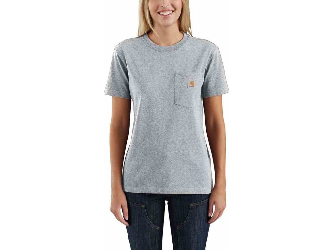 Carhartt T-Shirt Carhartt Wk87 Workwear Pocket S/S Grey