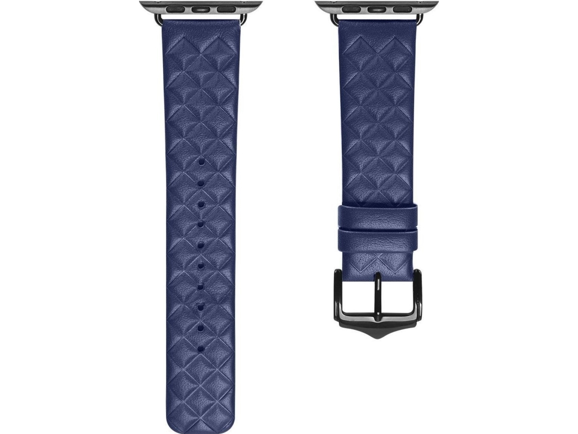 Dux Ducis Strap Lederband Für Watch 7 / 6 / 5 / 4 / 3 / 2 / Se (41 / 40 / 38Mm) Naturlederarmband Blau (Enland Version)