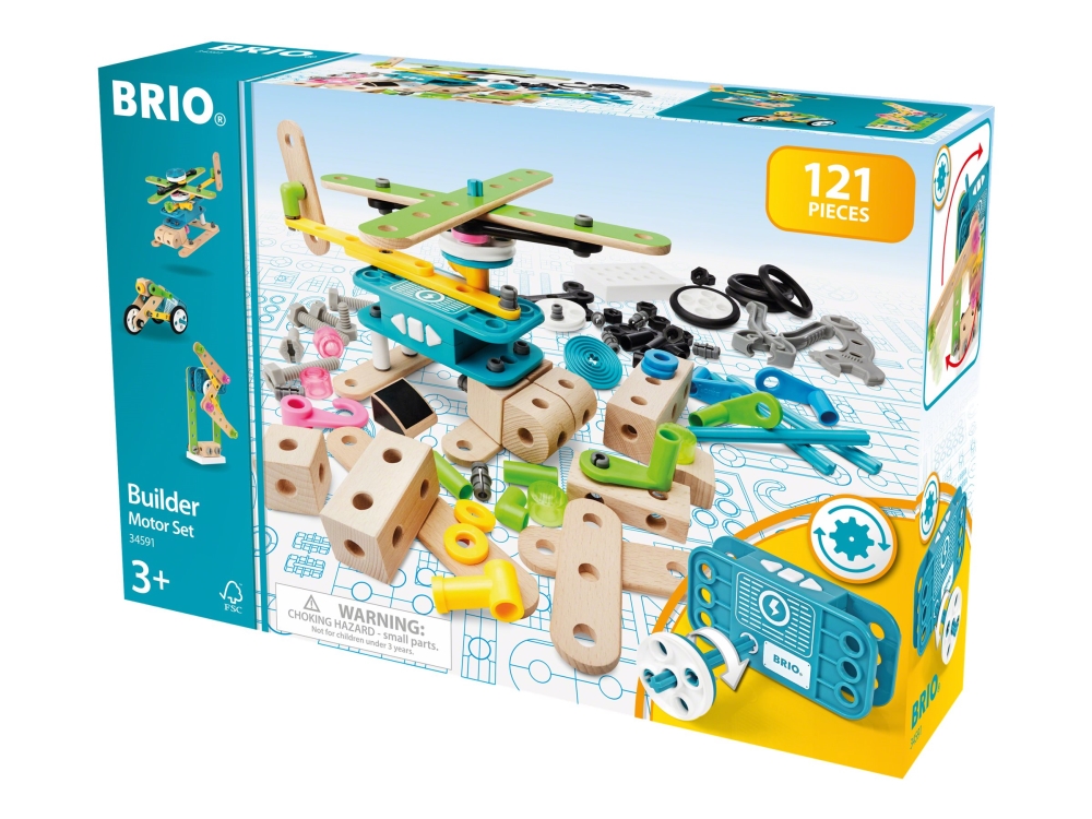 Brio Ab Brio Builder 34591 Motor-Konstruktionsset 120 Tlg. - Umfangreiches Set Mit Motor Zum Konstruieren Von Hubschraubern Autos Und Weiteren Beweglichen Objekten Im Brio Builder Konstruktionssystem - Für Kinder Ab 3 Jahren - Bild 12