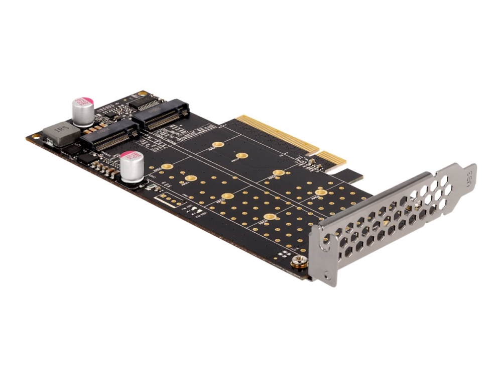 Delock PCI Express x8 Card to 2 x internal NVMe M.2 Key M - Bifurcation - Kontrollerkort - M.2 - M.2 NVMe Card - låg profil - PCIe 4.0 x8 | Datorer & Surfplattor - Servertillbehör - Övriga tillbehör | GameStuff