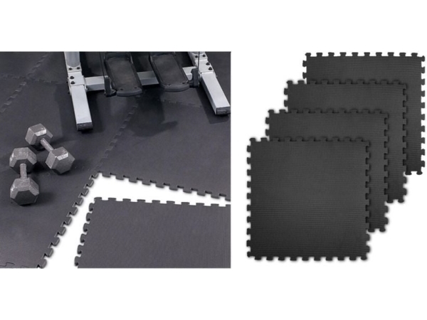 Harjoitusmatto SMJ, 62x62x1,2cm, 4kpl, musta