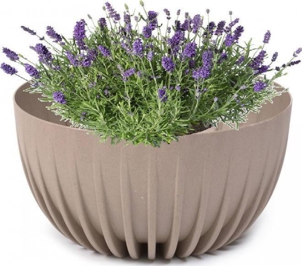 Blomsterpotte Lamela Mira 933-85, plast, Ø 23,5 cm, l. brun