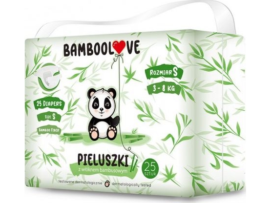 Bamboolove-Bleer Med Bambusfibre S, 3-8 Kg, 25 Stk.