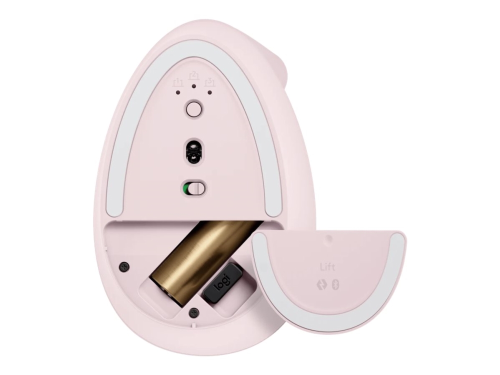Logitech Lift, Rechts, Vertikale Ausführung, Optisch, Rf Wireless + Bluetooth, 4000 Dpi, Pink