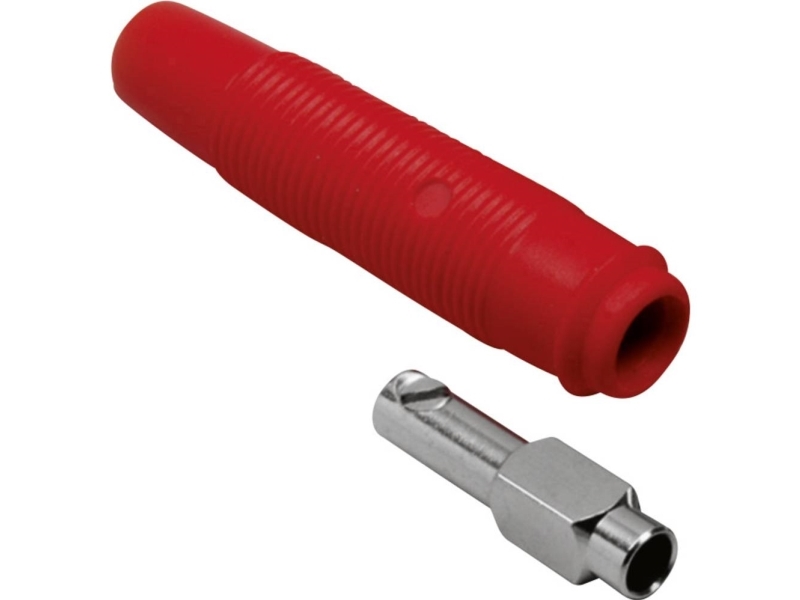 TRU COMPONENTS Laboratorietilslutning Kobling, lige Stift-diameter: 4 mm Rød 1 stk