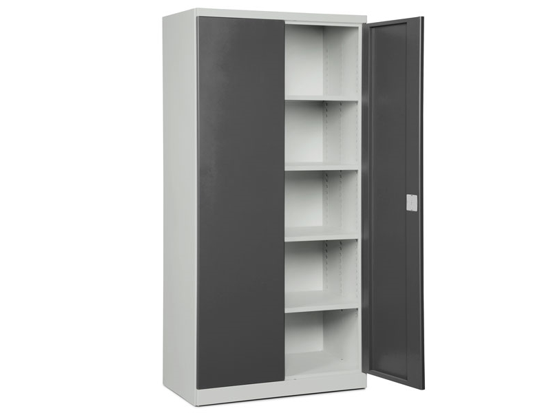 Opbevaringsskab i stål - ASHV 1980x980x570 mm Antracit døre