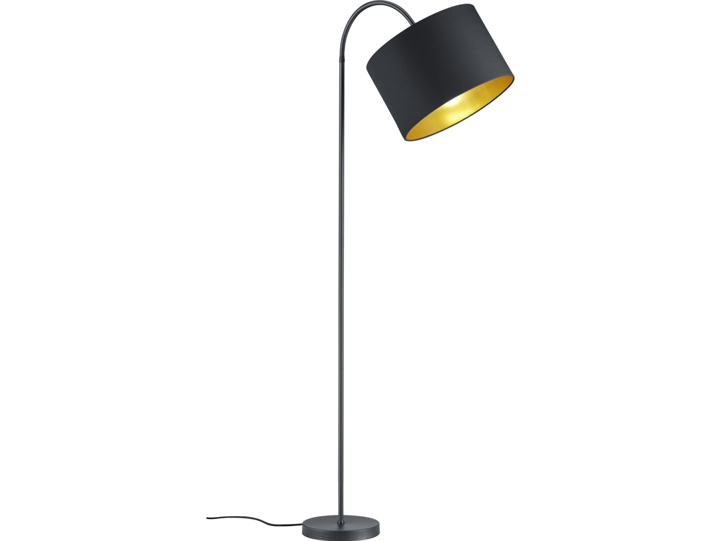 Trio Hostel -kaari lattiavalaisin E27, mattamusta/kulta | Belysning - Inomhusbelysning - Golvlampa | GameStuff