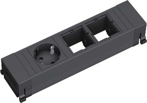 Bachmann Power Frame, 0,2 M, Indendørs, Type J, Aluminium, Plast, Stål, Sort, 1 Ac Stikkontakt(Er)