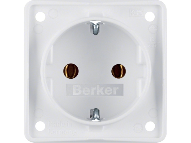 Berker 947782502, Typ F, Weiß, Ip44, 250 V, 16 A