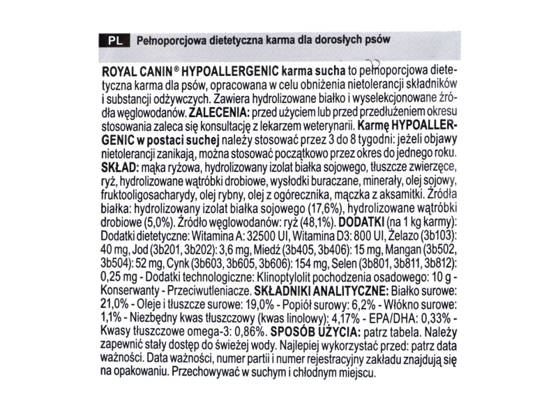Royal Canin Hypoallergen - Trockenfutter Für Hunde - 14Kg