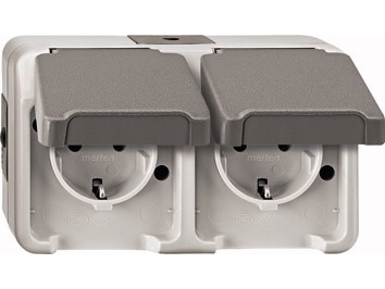 Merten Meg2321-8029, Cee 7/3, Cee 7/4, Grå, Ip44, 250 V, 16 A