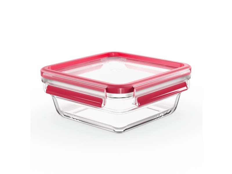 Emsa Clip & Close Glas, Box, Quadratisch, 0,8 L, Transparent, Glas, 420 °C
