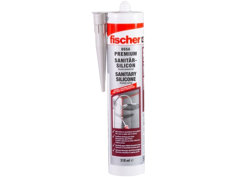 Fischer 512209, 310 Ml, Silikone Fugemasse, Velegnet Til Indendørsbrug, Grå, 1 Stk