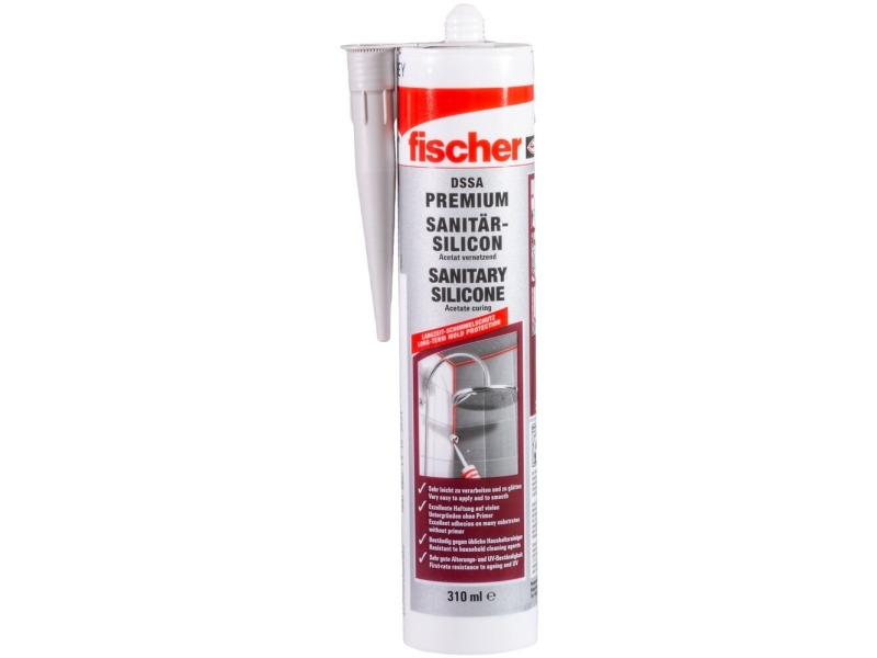 Fischer 512208, 310 ml, Silikone fugemasse, Velegnet til indendørsbrug, Grå, 1 stk