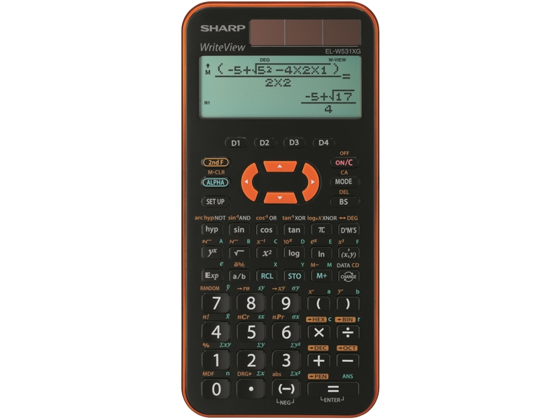 Sharp W531xg Lomme Videnskabelig Cifre Linier Vekselstrøm Batteri Sort Orange
