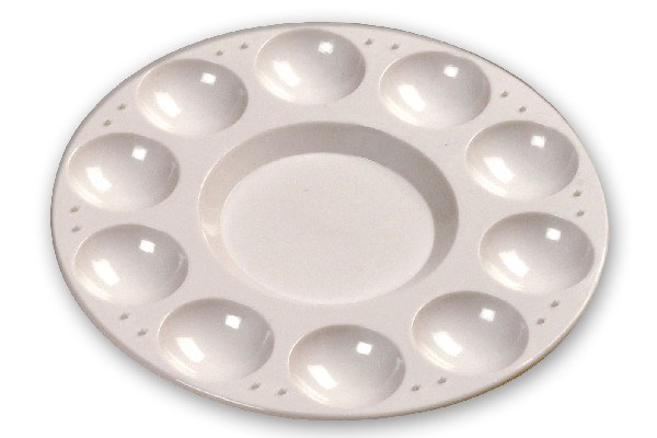 Malerpalette - Plastik - Rund - Hvid - Lefranc Bourgeois