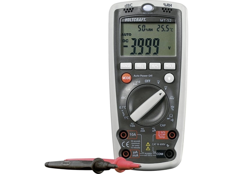 Voltcraft 13166295 Hånd Multimeter Digital Miljø Målefunktion Cat Iii 600 Visning Counts: 4000
