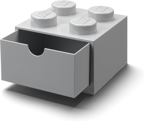LEGO kontorsstol med skrivbordsförvaring/skrivbordslåda LEGO Brick 4 (grå) | Leksaker - Konstruktions leksaker - Magnet konstruktion | GameStuff