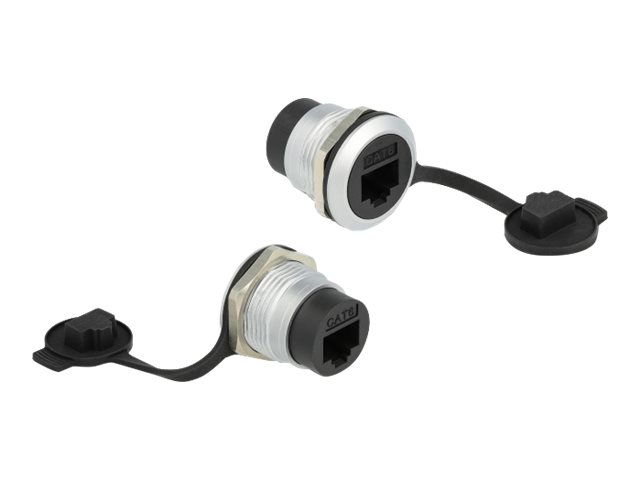 Delock Rj45 Cat.6 Einbaubuchse Mit Staubschutzkappe, Schwarz, Rj45, Rj45, Buchse, Buchse, Cat6