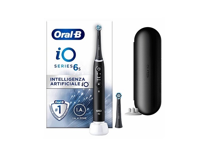 Oral-B Io 6, Erwachsener, Vibrierende Zahnbürste, Tägliche Pflege, Tiefenreinigung, Zahnfleischpflege, Sensibel, Whitening, Schwarz, 2 Min, Schwarz