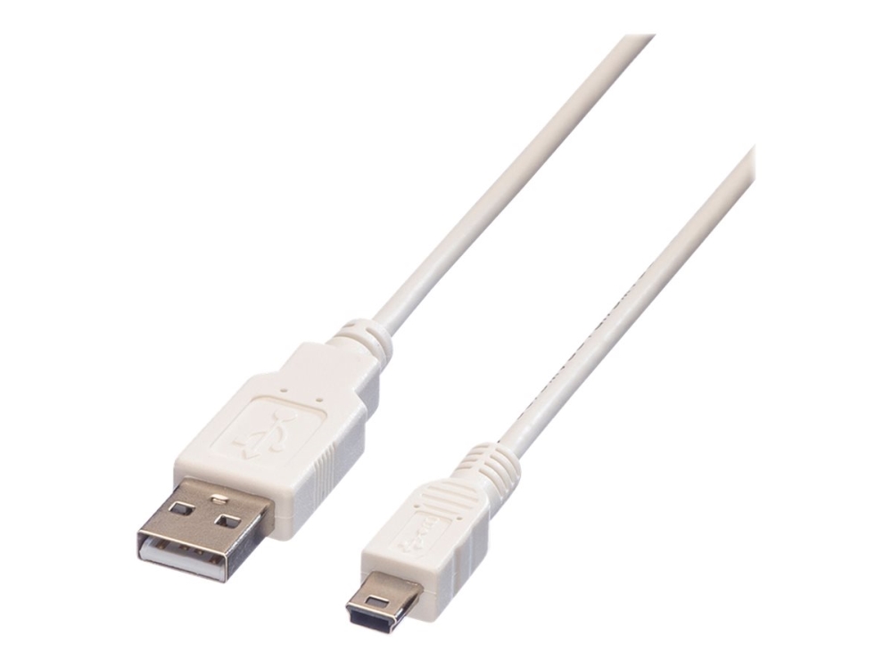 Value - Usb-Kabel - Usb (Stecker) Auf Mini-Usb Typ B (Stecker) - Usb 2.0 - 1,8 M - Vergossen - Weiß