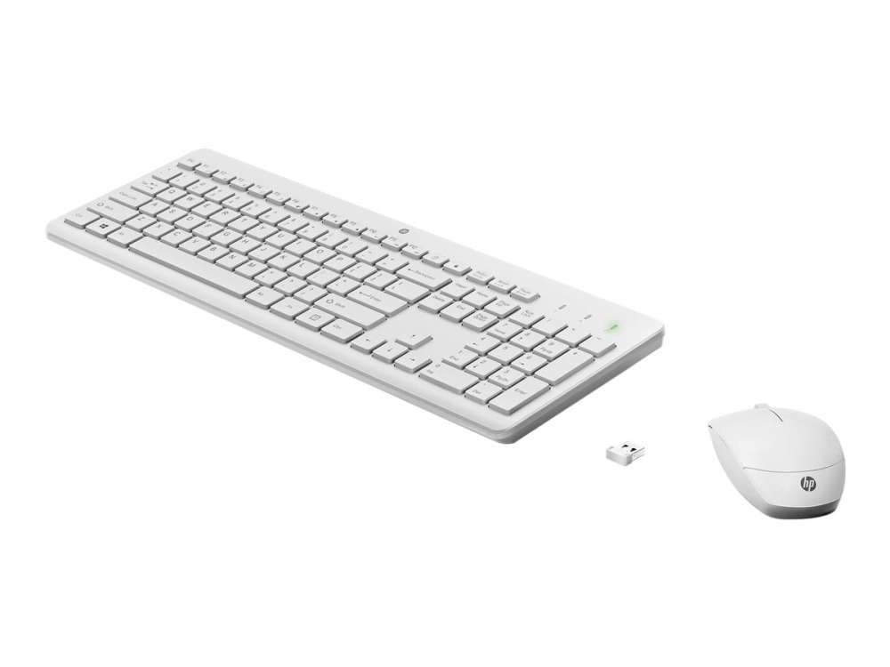 Hp 230 - Sæt Med Mus Og Tastatur - Trådløs - 2.4 Ghz - Qwerty - Engelsk - Hvid - For Hp 24 Laptop 14, 14S, 15, 15S, 17 Pavilion 24, 27 Pavilion Lapto