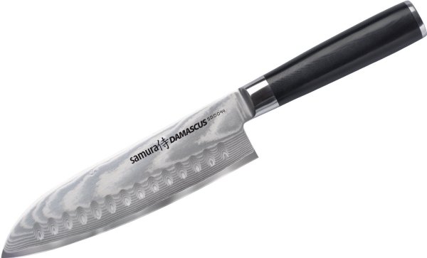 Samura DAMASCUS Universal Kitchen knife Santoku 180mm from AUS 10 Damascus steel 61 HRC (67 layers)