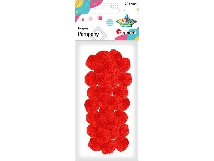 Titanum Polyester Pompons 25Mm Rot 30St