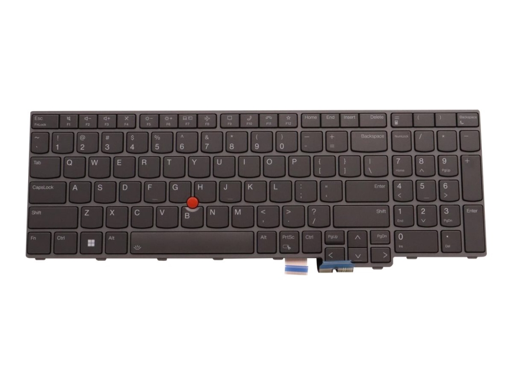 Lenovo - Notebooks Udskiftningstastatur - Med Trackpoint - Bagbelyst - Qwerty - Amk. Engelsk - Grå - Fru - For Thinkpad L15 Gen 3 P16s Gen 1 T16 Ge