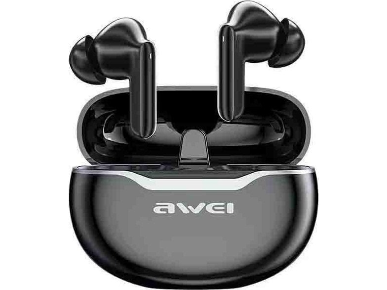 Awei Awei Kopfhörer Bluetooth 5.3 T50 Pro Tws + Dockingstation Schwarz/Schwarz