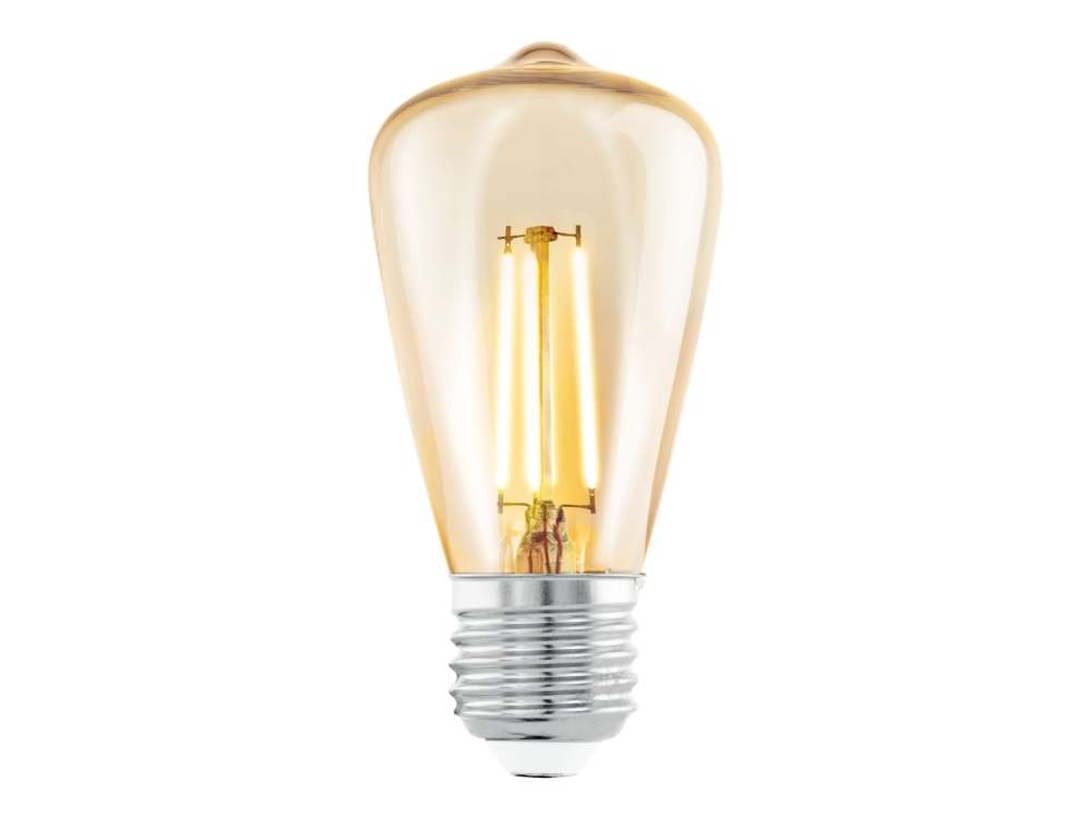 Eglo - LED-filamentlyspære - form: ST48 - E27 - 3.5 W (ekvivalent 26 W) - klasse G - varmt hvitt lys - 2200 K - ravgul