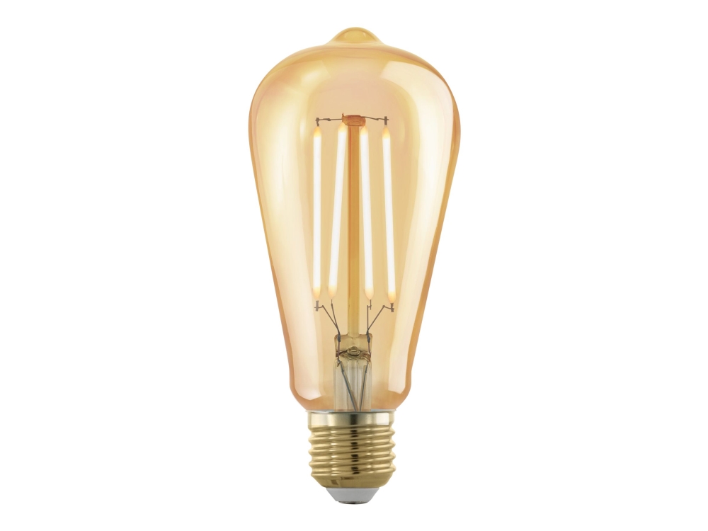 Eglo - LED-glödlampa med filament - form: ST64 - E27 - 4 W (motsvarande 28 W) - varmt vitt ljus - 1700 K | Belysning - Ljuskälla - E27 Ljuskälla | GameStuff
