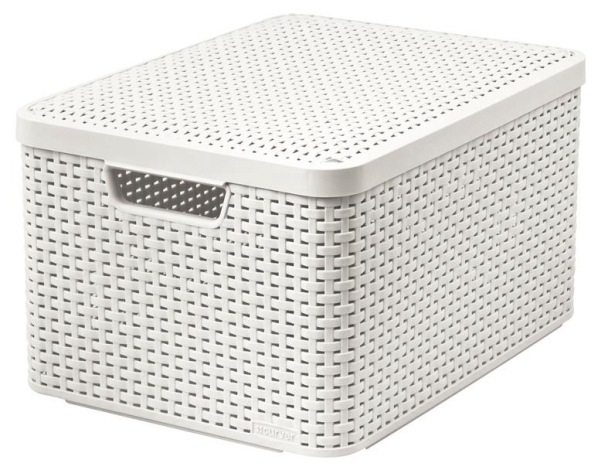 Curver Style L, Opbevaringskurv, Cremefarvet, Rattan, Monokromatisk, Badeværelse, Soveværelse, Stue, 445 mm