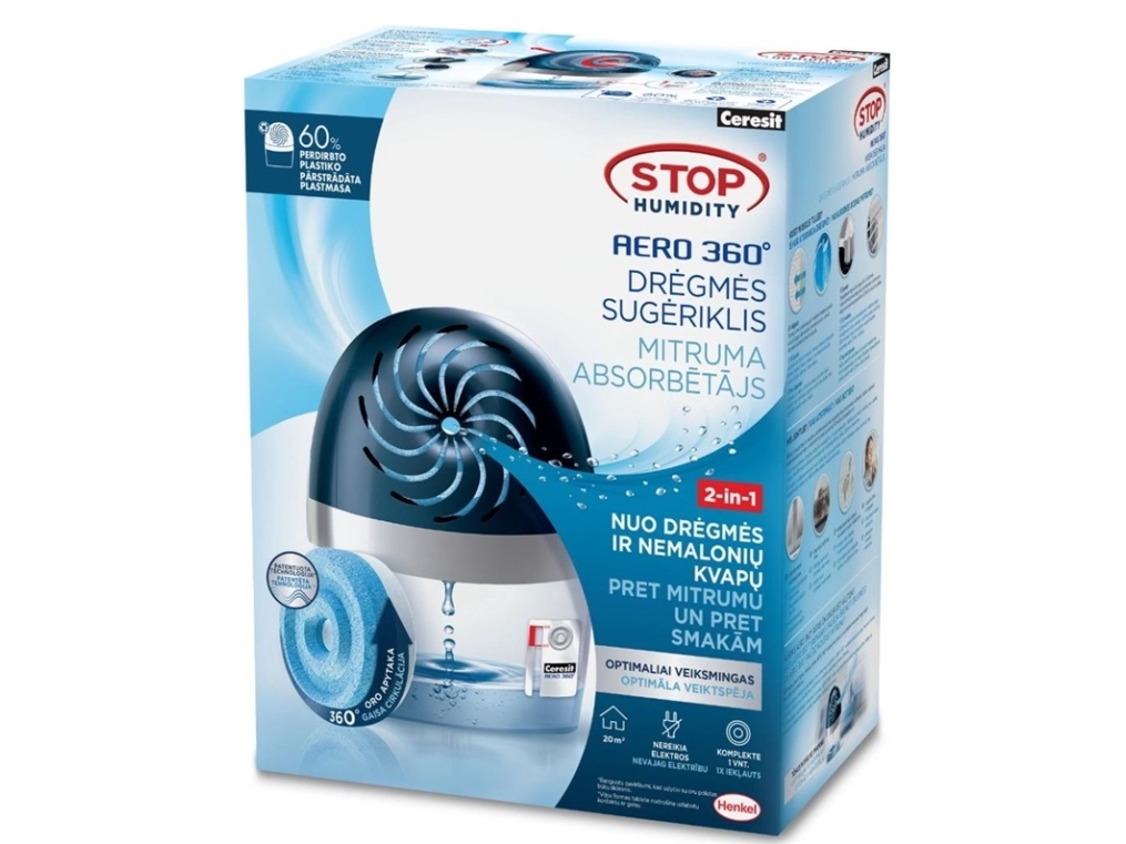 Avfuktare Ceresit Aero 360° fukt- och luktavskiljare, 20m² blå | Ventilation & Klimat - Ventilation - Avfuktare | GameStuff
