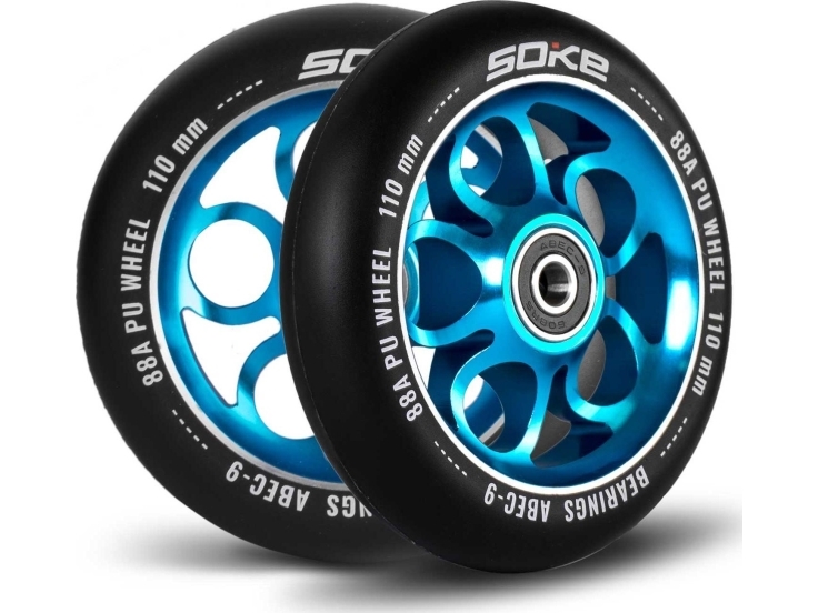 Soke scooterhjul 110 mm blå 2 st. | Utomhusleksaker - Gå / Löpande fordon - Löphjul | GameStuff