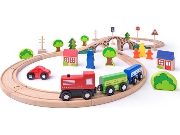 Woody Wooden Eight Railway With A Bridge