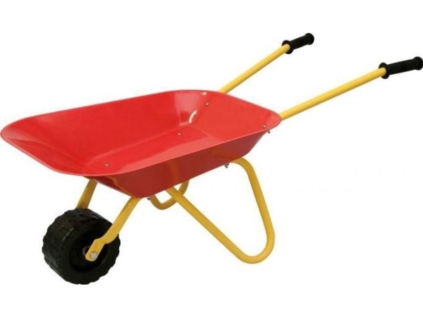Woody Metal Wheelbarrow For Children Red Woody