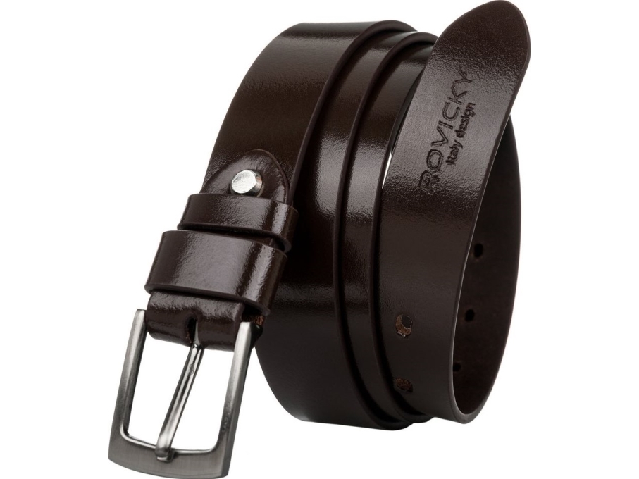Rovicky smalt herrebælte i poleret naturnarvet læder Rovicky 90 cm