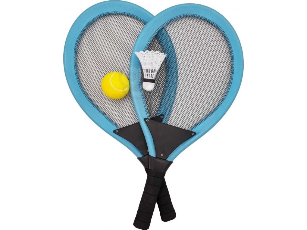 Vaikiškų didelių badmintono rakečių rinkinys + plunksninė WOOPIE