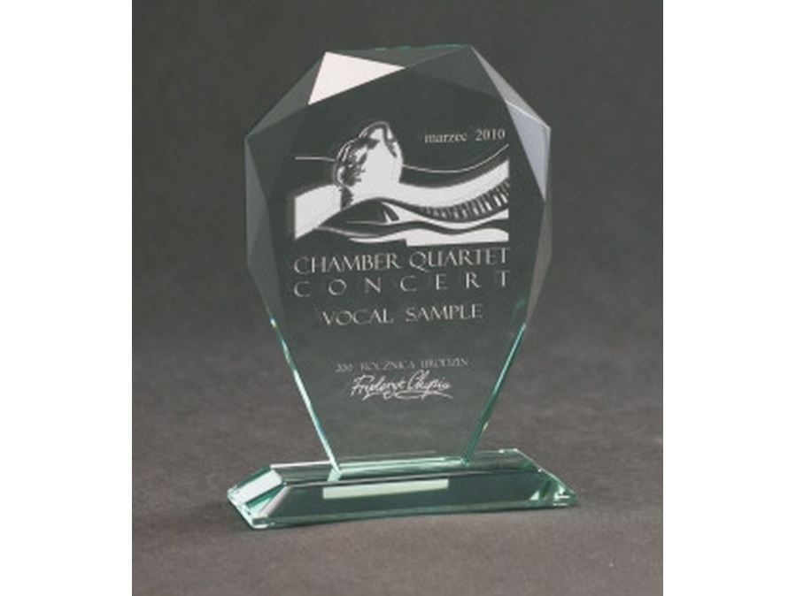 Victoria Sport indgraveret glastrofæ med etui