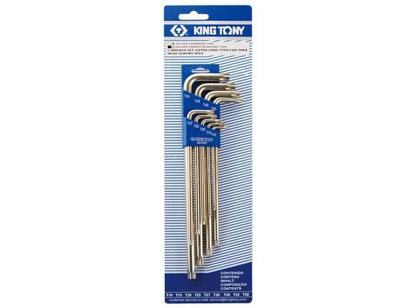 King Tony Torx Sæt 9 Dele 1127, Plast-Holdere T10–T50 (T10, T15, T20, T25, T27, T30, T40, T45, T50)