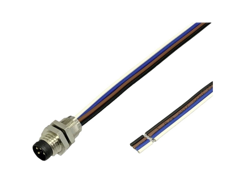 BKL Electronic 2703004 Sensor-/aktor indbygningsstik M12 0.5 m Pol-tal (RJ): 4 1 stk