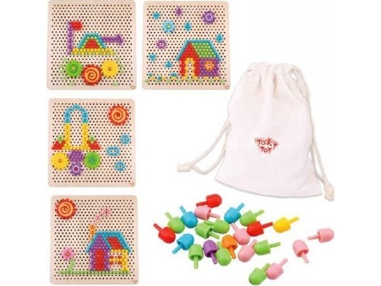 Tooky Toy Tooky Toy Mosaik-Puzzle Mit Pins 88 Teile
