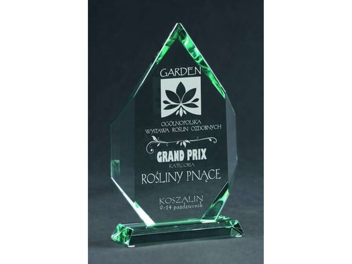 Victoria Sport indgraveret glastrofæ med etui