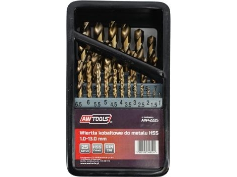 Awtools Metal Drill Bit Cobalt Set 25Pcs